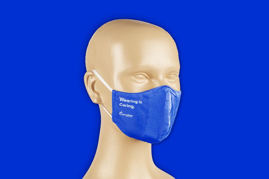 Govalkar Laboratory branded face mask mockup