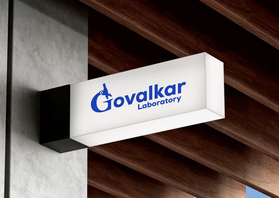 Govalkar Laboratory signage board mockup